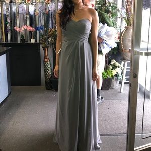 AZAZIE floor length chiffon steel gray dress size4